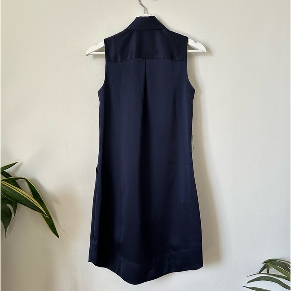 AYR Perch Wrap Satin Dress in Navy Blue Size 6 - Picture 4 of 10
